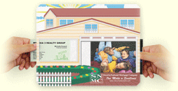 window insert mouse pad with biz card slot